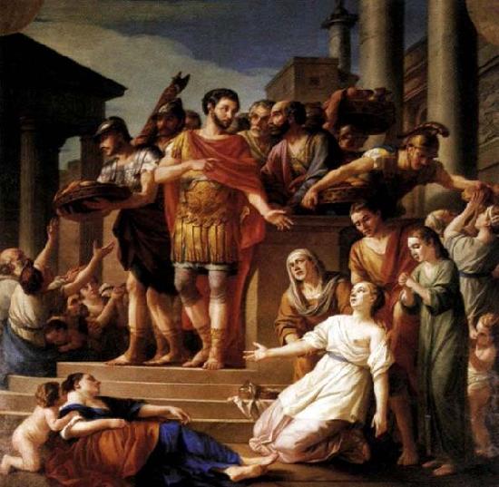 Joseph Marie Vien Marcus Aurelius Distributing Bread to the People oil painting image